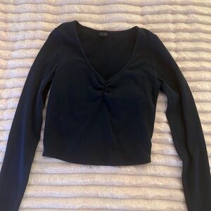 Chic Dark Blue Long Sleeve Top